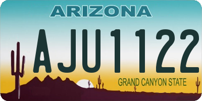 AZ license plate AJU1122