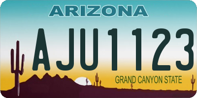 AZ license plate AJU1123