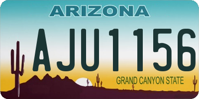 AZ license plate AJU1156