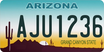 AZ license plate AJU1236