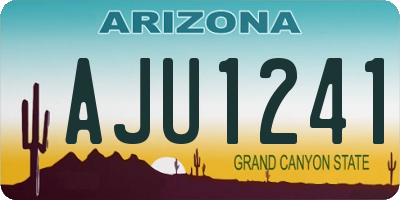 AZ license plate AJU1241