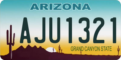AZ license plate AJU1321