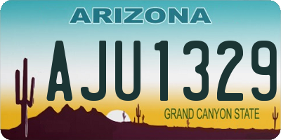 AZ license plate AJU1329