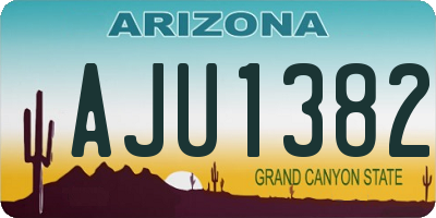AZ license plate AJU1382