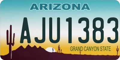 AZ license plate AJU1383