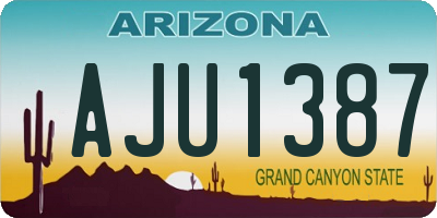 AZ license plate AJU1387