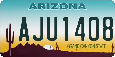 AZ license plate AJU1408
