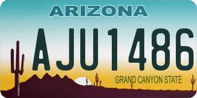 AZ license plate AJU1486