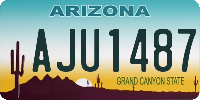 AZ license plate AJU1487