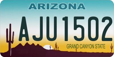 AZ license plate AJU1502