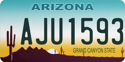 AZ license plate AJU1593