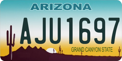 AZ license plate AJU1697