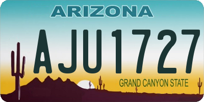 AZ license plate AJU1727
