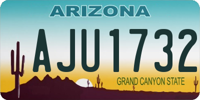AZ license plate AJU1732