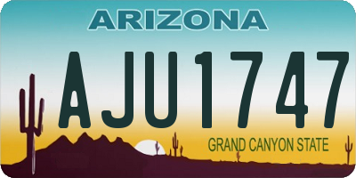 AZ license plate AJU1747