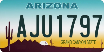 AZ license plate AJU1797