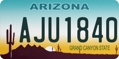 AZ license plate AJU1840