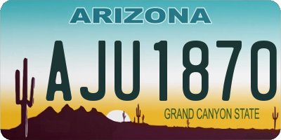 AZ license plate AJU1870