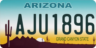 AZ license plate AJU1896