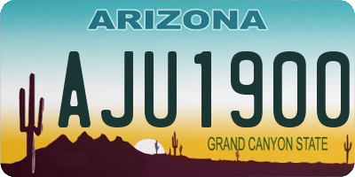 AZ license plate AJU1900