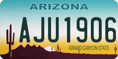 AZ license plate AJU1906