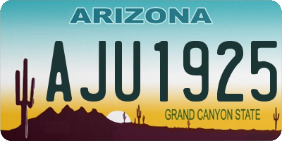 AZ license plate AJU1925