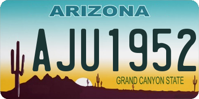 AZ license plate AJU1952