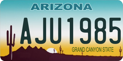 AZ license plate AJU1985