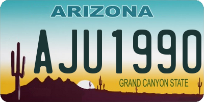 AZ license plate AJU1990