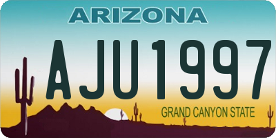 AZ license plate AJU1997