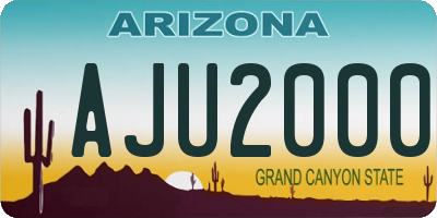 AZ license plate AJU2000
