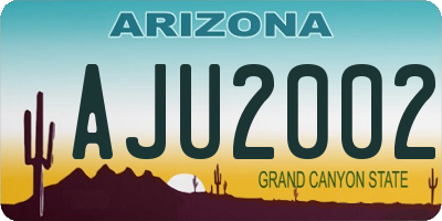 AZ license plate AJU2002