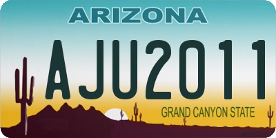 AZ license plate AJU2011