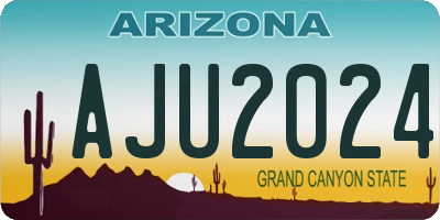 AZ license plate AJU2024