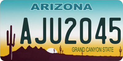AZ license plate AJU2045