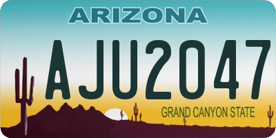 AZ license plate AJU2047