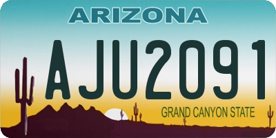 AZ license plate AJU2091