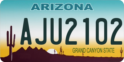 AZ license plate AJU2102