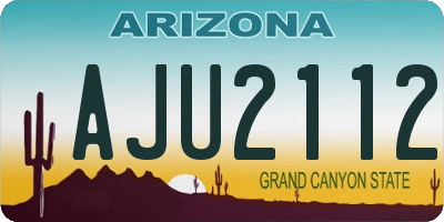 AZ license plate AJU2112