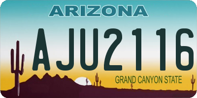 AZ license plate AJU2116
