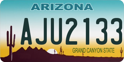 AZ license plate AJU2133