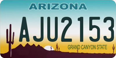 AZ license plate AJU2153