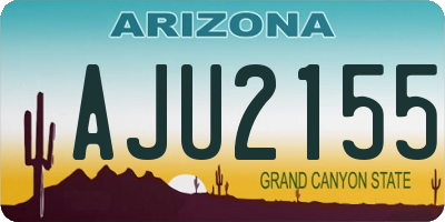 AZ license plate AJU2155