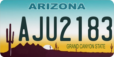 AZ license plate AJU2183