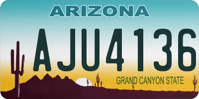 AZ license plate AJU4136