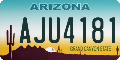 AZ license plate AJU4181