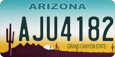 AZ license plate AJU4182