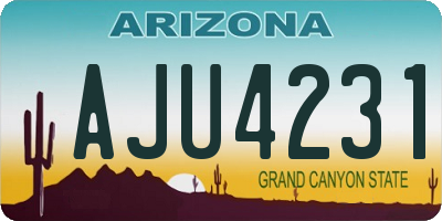 AZ license plate AJU4231