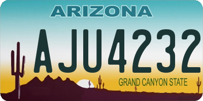 AZ license plate AJU4232