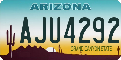 AZ license plate AJU4292